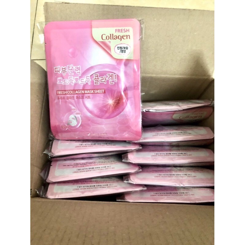 Combo 10 miếng mặt nạ collagen hàn quốc tăng đàn hồi làm da căng bóng  3W Clinic  Fresh Collagen Mask  Sheet 23g