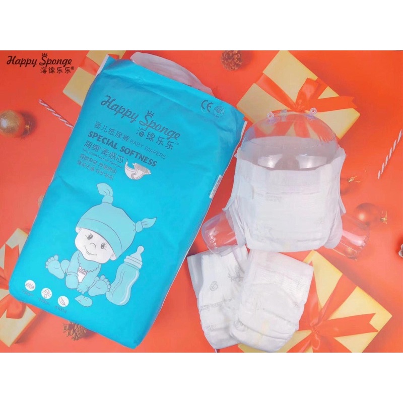 Tã bỉm dán/ quần nội địa Trung hiệu Happy Sponge S120/M104/L92/XL88/XXL84/XXXL80/XXXXL80