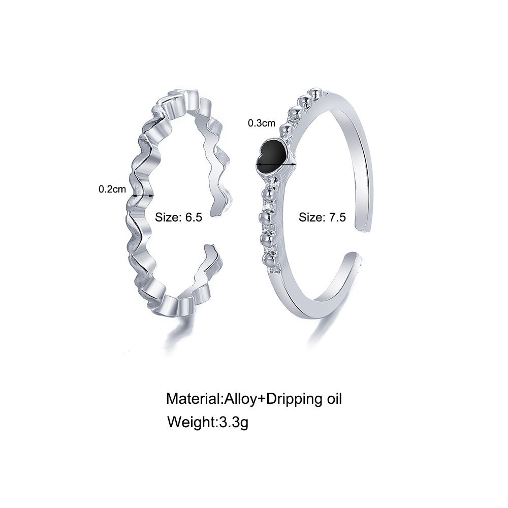 IF ME Bộ nhẫn   kiểu gợn sóng thời trang đơn giản cho nữ