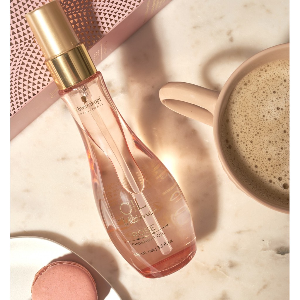 Tinh dầu Schwarzkopf OIL Ultime ROSE Finishing Oil 100ml dưỡng tóc sợi mảnh đến trung bình (màu hồng)