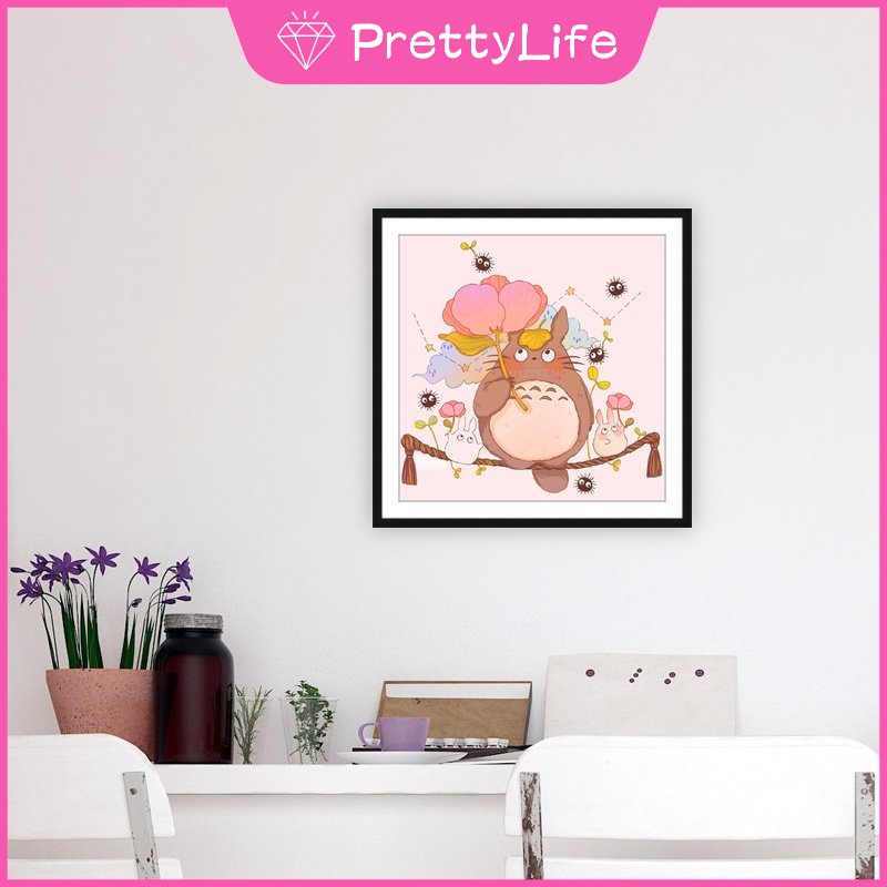 Bộ Tranh Đính Đá 5D Tự Làm 30x30cm Hình Totoro Hoạt Hình Trang Trí Nhà Cửa
