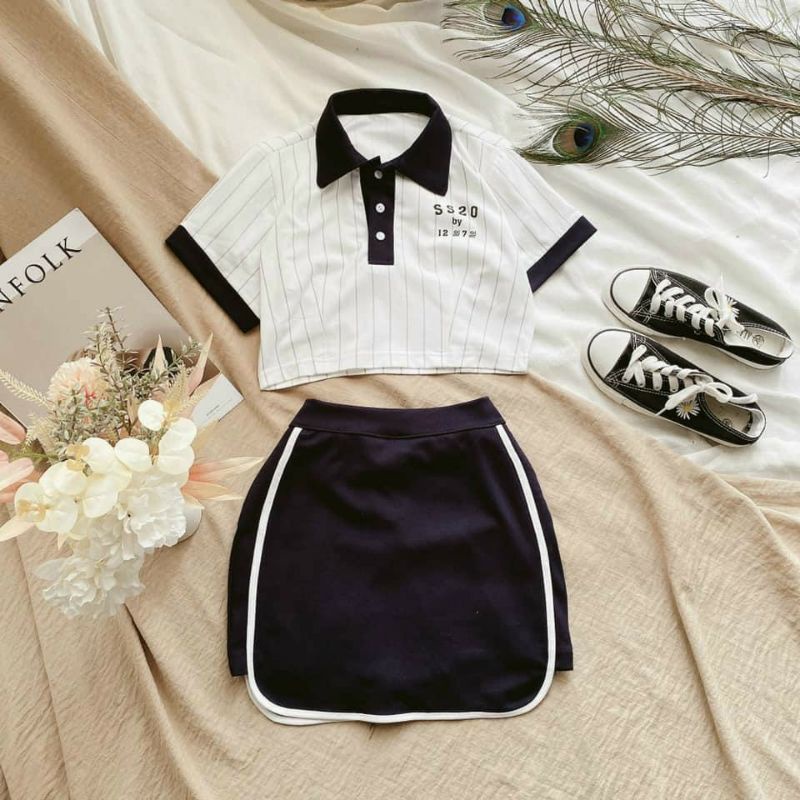 Chân váy ôm viền thể thao tennis