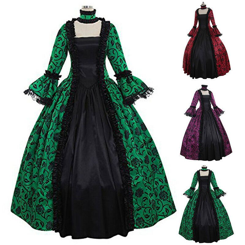 new Vintage Gothic Victorian Renaissance Witch The Middle Ages Cosplay Halloween Costume