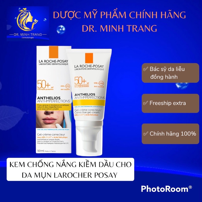 Kem chống nắng giúp bảo vệ da dành cho da bóng dầu, dễ nổi mụn La Roche-Posay Anthelios Anti-Imperfection 50ml