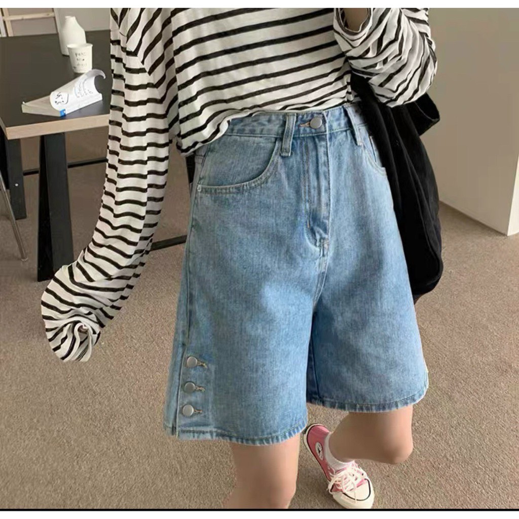 Quần jean nữ ngố ống rộng, vải jean denim bền đẹp, dễ phối đồ William - AT130