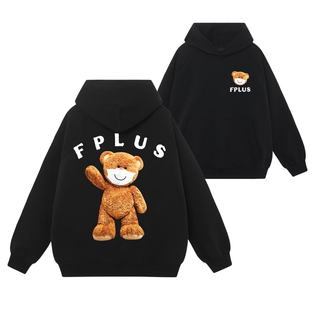 Áo Hoodie Unisex Nam Nữ H18 bo dệt form rộng nỉ bông mũ 2 lớp FPLUS