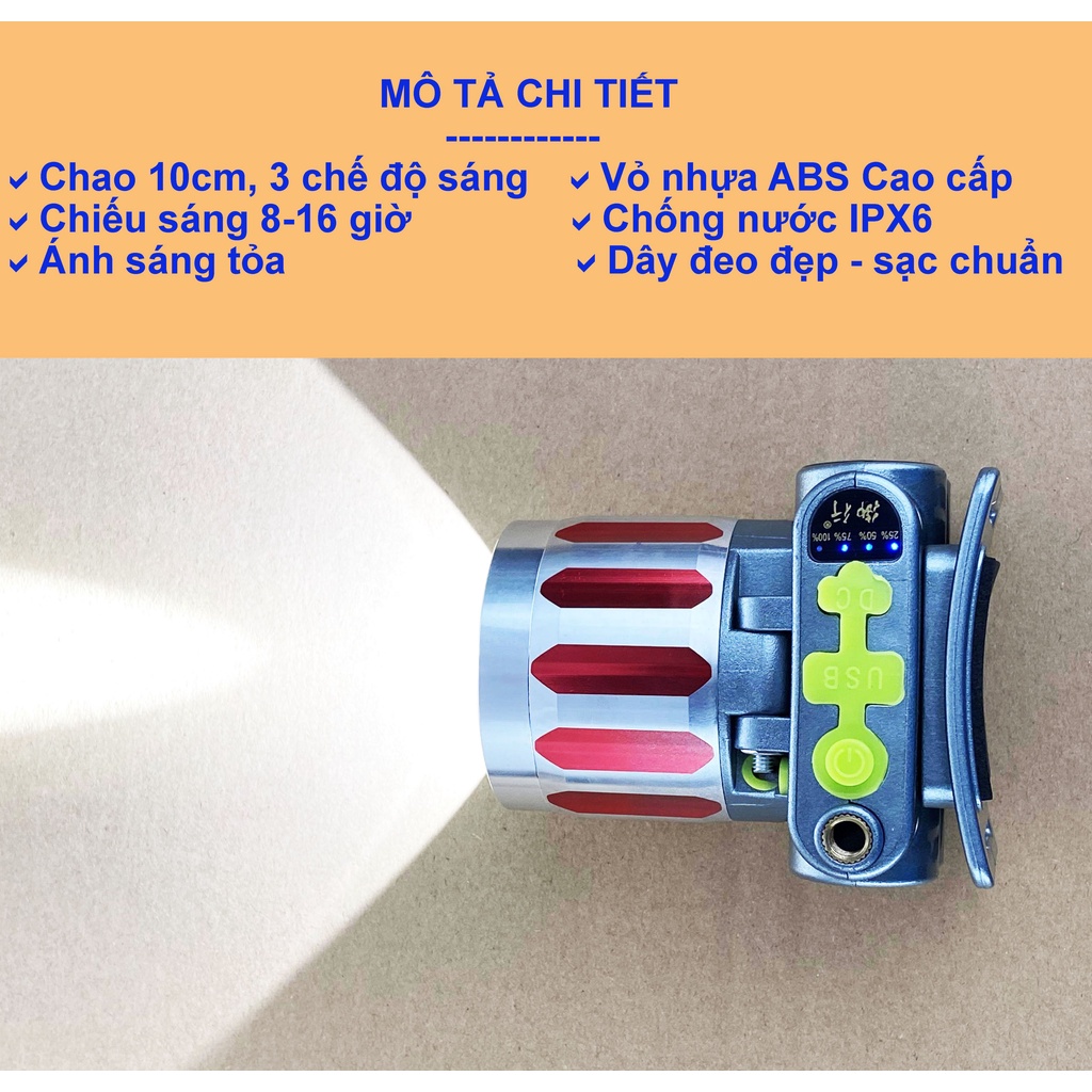 Đèn pin đội đầu YUXING 8162 LED 1siêu sáng chiếu xa chống nước ánh sáng trăng
