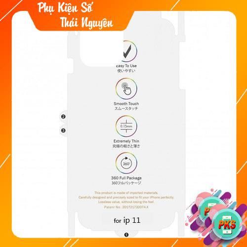 Miếng Dán PPF Full Viền Mặt sau cho iPhone 11/ Ip 11Pro / Ip11 Pro Max/ X/ Xs Max/ 7plus/ 8plus/ 7/ 8/ 6/ 6plus