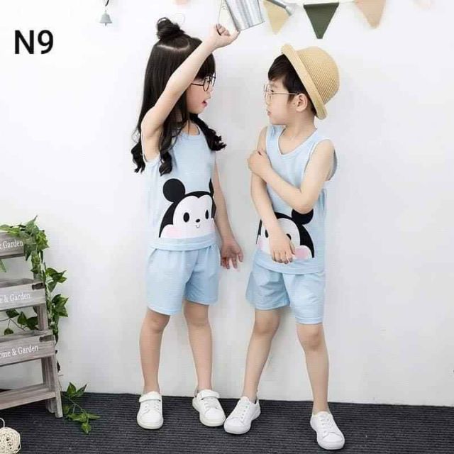 Bộ bé trai bé gái sát lách cotton (sale)