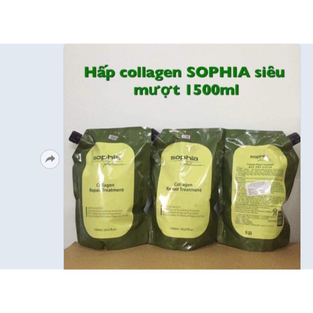 Hấp Dầu Tóc Sophia Colagen Platinum 1500ml -1000ml