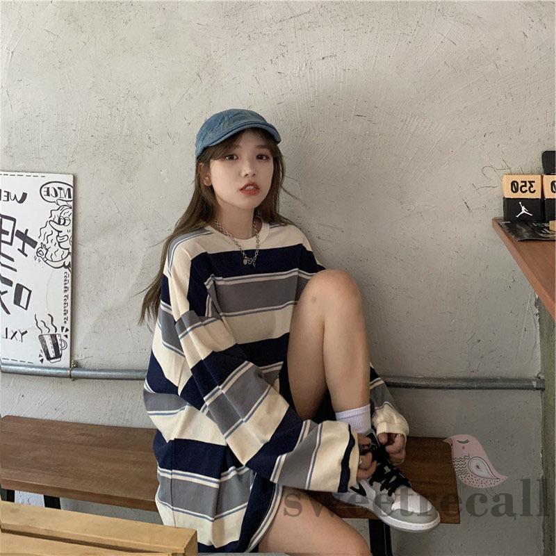 Áo Thun Nữ Tay Dài Kẻ Sọc Ngang Thời Trang | BigBuy360 - bigbuy360.vn