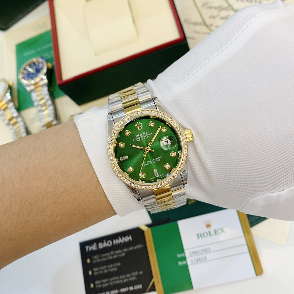 [Fullboxx 1:1] Đồng hồ nam Rolex - viền đá dây kim loại chống nước - DH501 shop106 | BigBuy360 - bigbuy360.vn