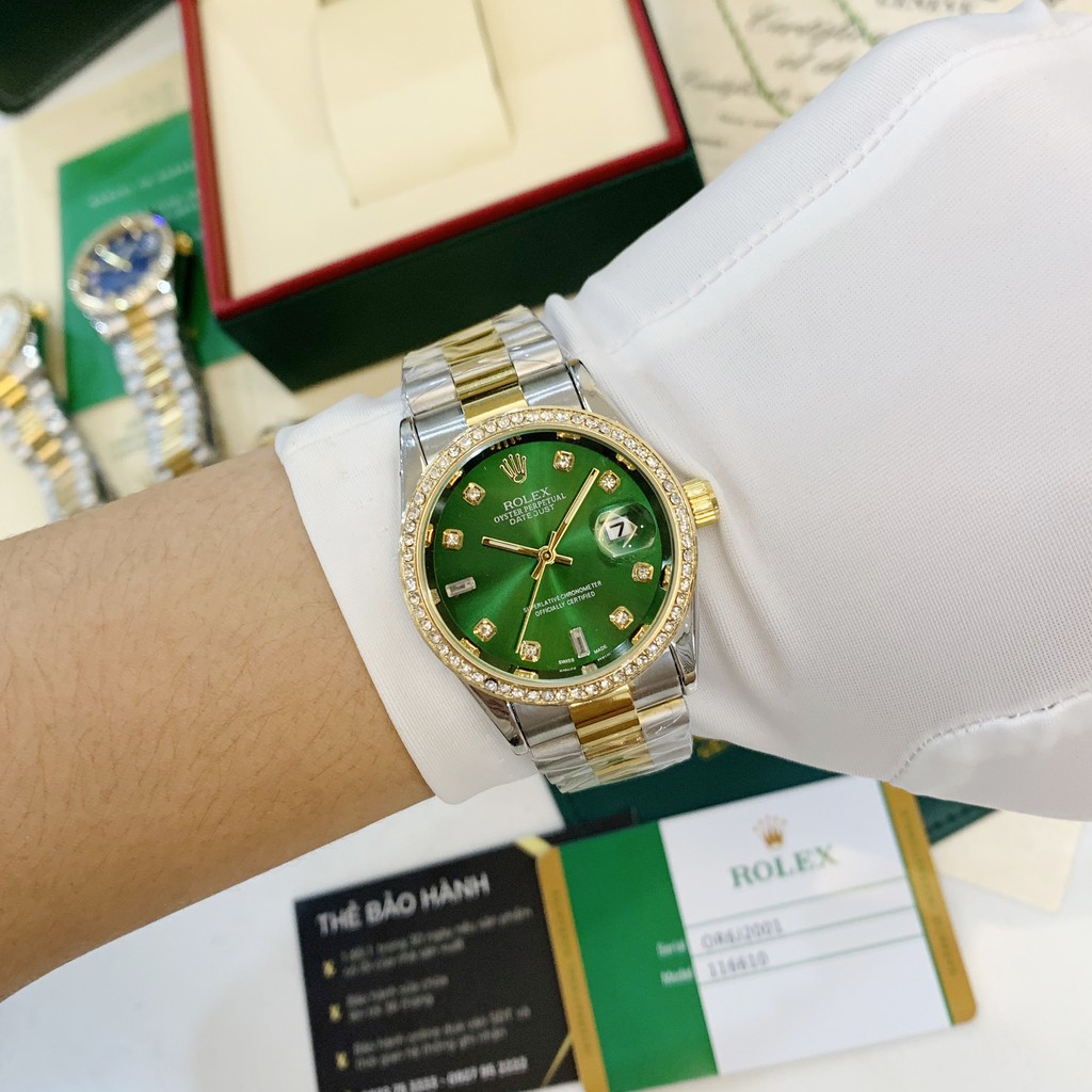 Đồng hồ nam Rolex - viền đá dây kim loại chống nước - DH501 - Shop450