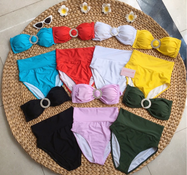 Bikini Đồ Bơi 2 Mảnh Khoen Đá Quần Xẻ Cao, Kèm Dây Áo GK0218 (Ảnh Thật, Nhiều Màu) | BigBuy360 - bigbuy360.vn