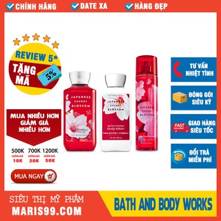 [full Set] Bath and Body Works Japanese Cherry Blossom - Gel Tắm Xịt Thơm Dưỡng Thể toàn Thân _Xchoice