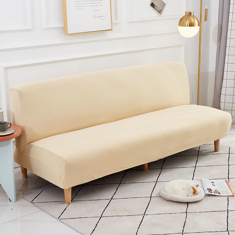 Vỏ Bọc Ghế Sofa Co Giãn Màu Trơn Không Tay Vịn