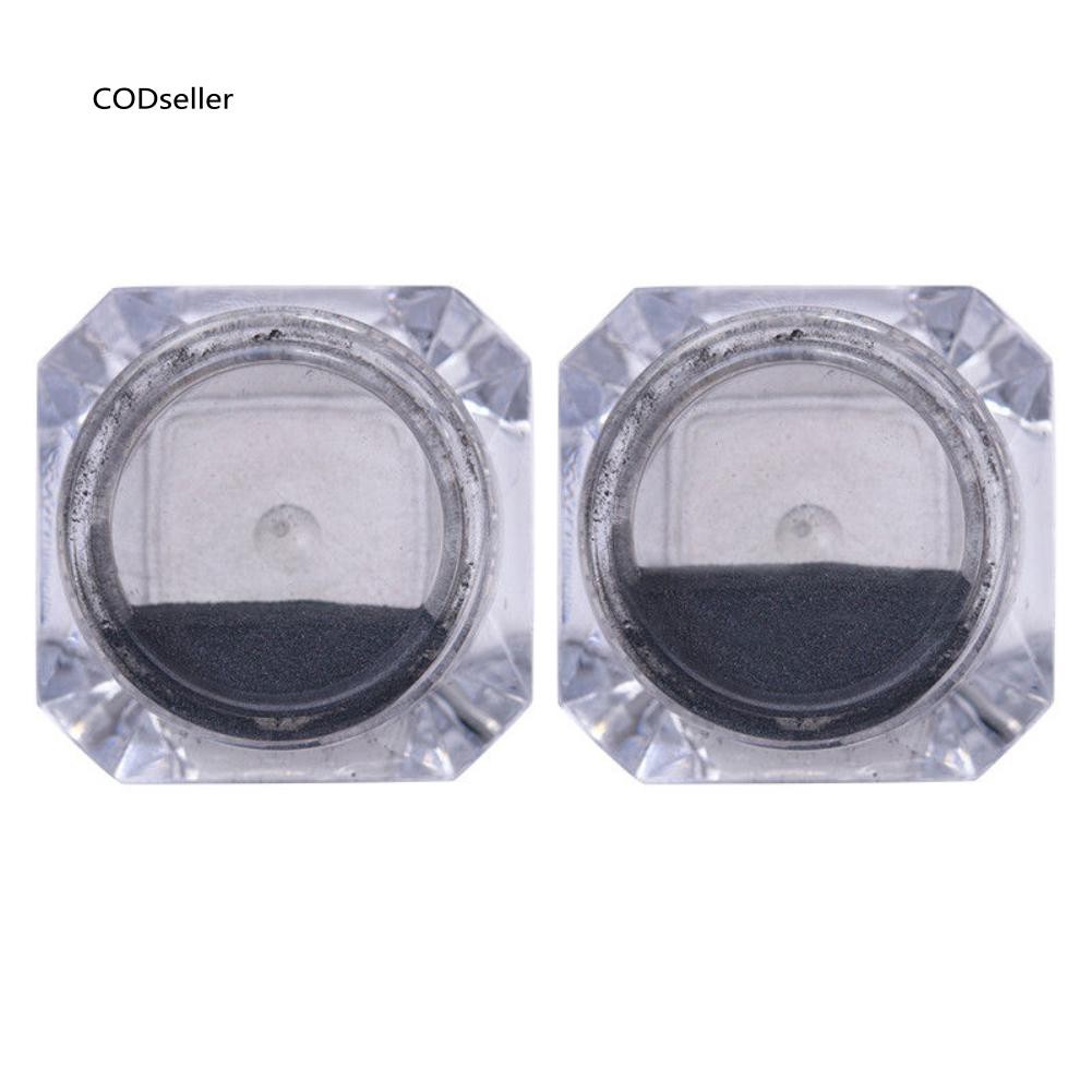 Gel sơn móng tay hiệu ứng tráng gương màu đen lấp lánh