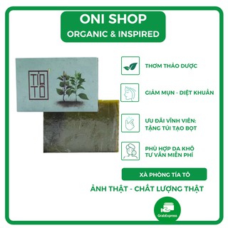 Xà phòng Tía Tô tắm và dưỡng da toàn thân 100% Organic Handmade Sinh Dược 100gr - Oni Shop