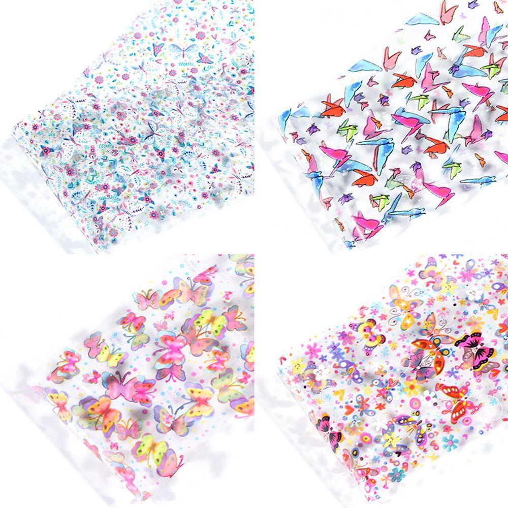 Miếng Dán Trang Trí Móng Tay Họa Tiết Hoa Bướm Tự Nhiên DIY