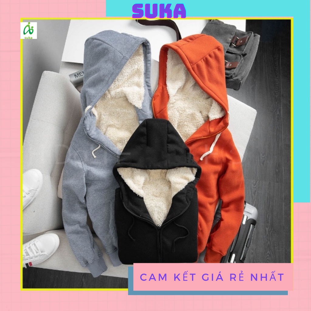 Áo khoác nỉ lót lông nam nữ dày đẹp-áo khoác hoodie nam nữ phong cách thời trang thể thao SK32
