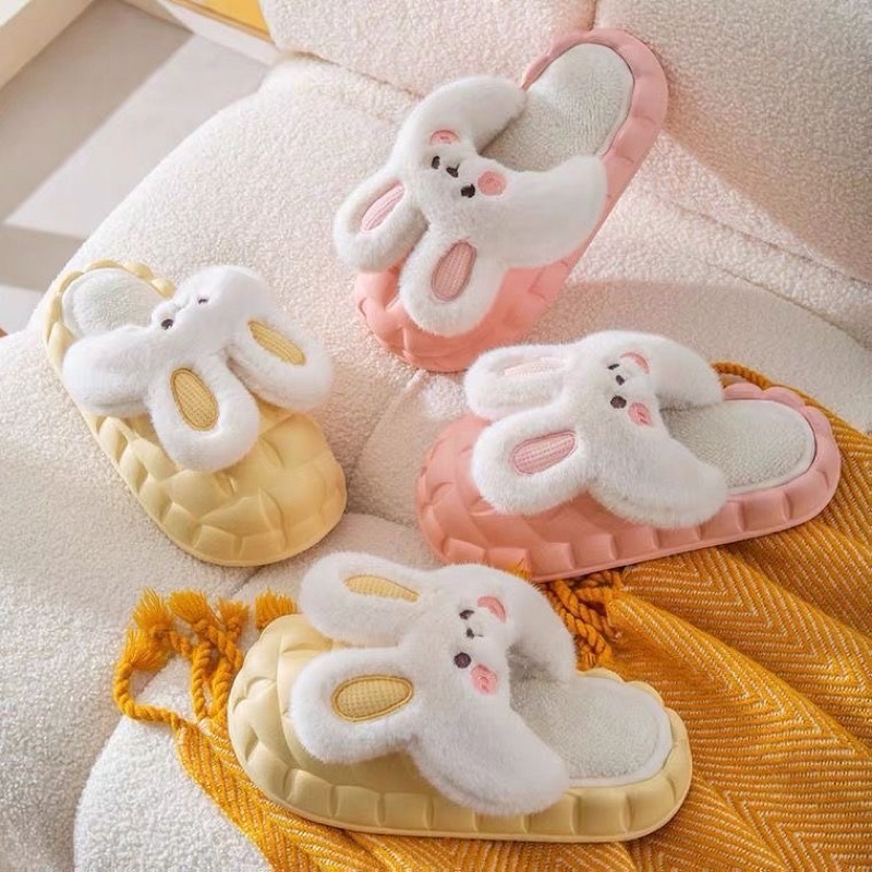 Dép bông tai thỏ đáng yêu mẫu mới đế cao 4cm 🐰