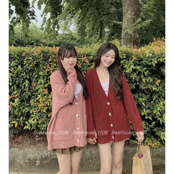 💐 ÁO CARDIGAN LEN TRƠN FORM DÀI RỘNG *THESWEET *SIÊU ĐẸP