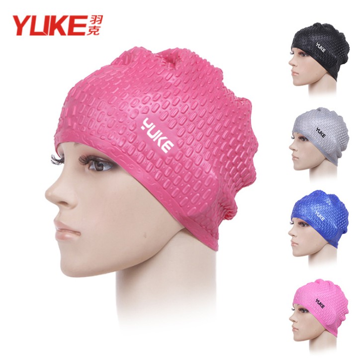 Mũ bơi nữ silicone Yuke