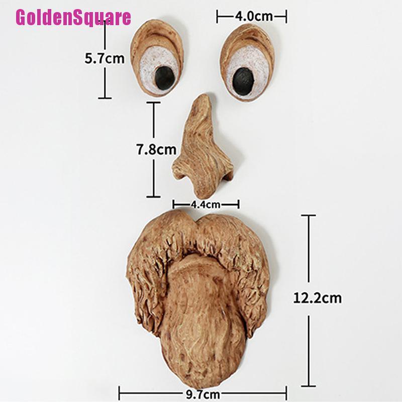 [Golden] Old Man Tree Hugger Bark Ghost Face Facial Features Decoration Tree Face Decor