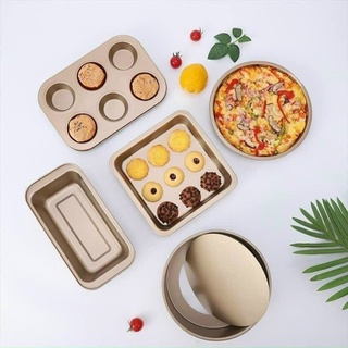 Khuôn nướng bánh set 5 khay thep carbon cao cấp chống dính chống nhiệt