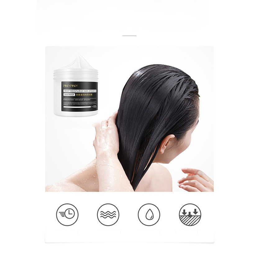 Kem ủ tóc Pinky tơ tầm phục hồi hư tổn 500g, Kem ủ dưỡng tóc PinkyPinky nôi dưỡng từ sâu bên trong giúp tóc bóng mượt
