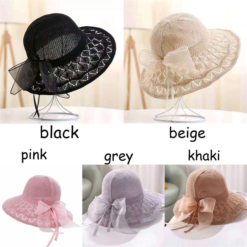 Mũ Rộng Vành Thoáng Khí Thắt Nơ Thời Trang Đi Biển Mùa Hè Cho Nữ