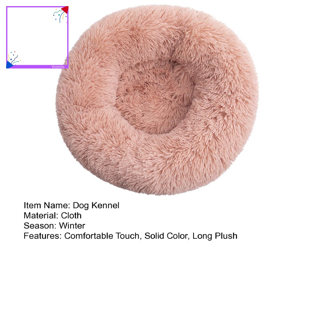 Giường Ngủ Màu Trơn Hình Tròn Bằng Vải Lông Mùa Đông Cho Thú Cưng