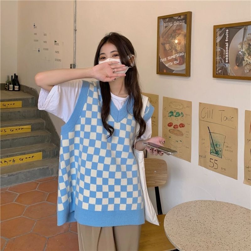 Áo sweater dệt kim sát nách kiểu retro nhật bản thời trang xuân thu cho nữ