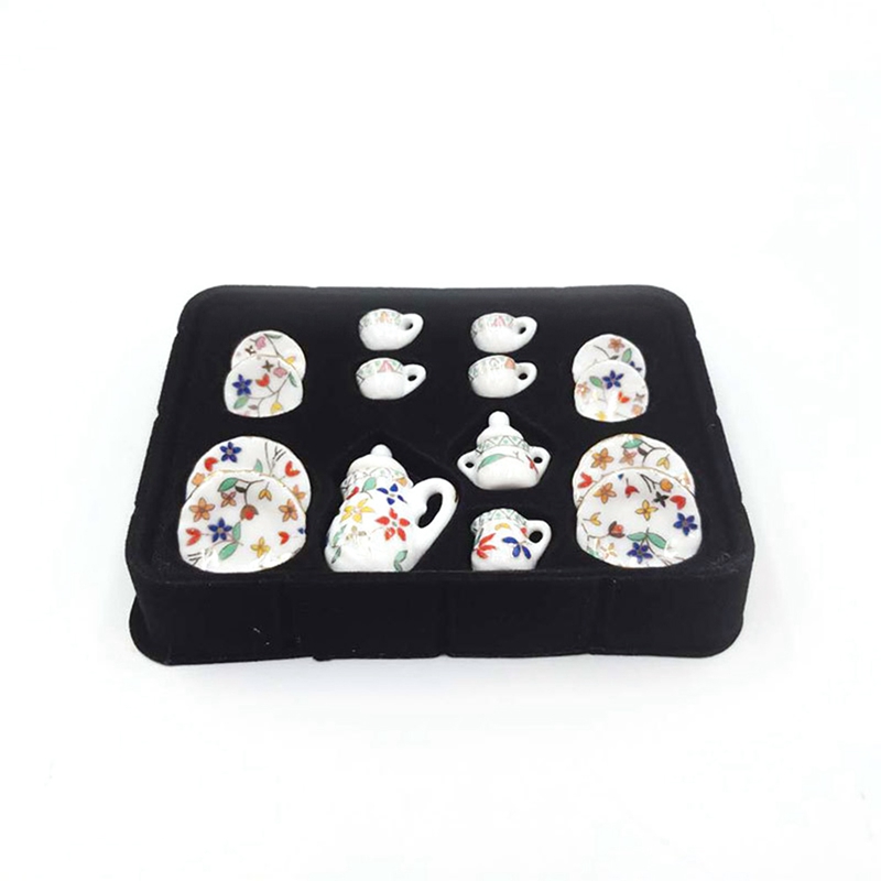 Bộ ấm tách trà 15 món trang trí nhà búp bê độc đáo