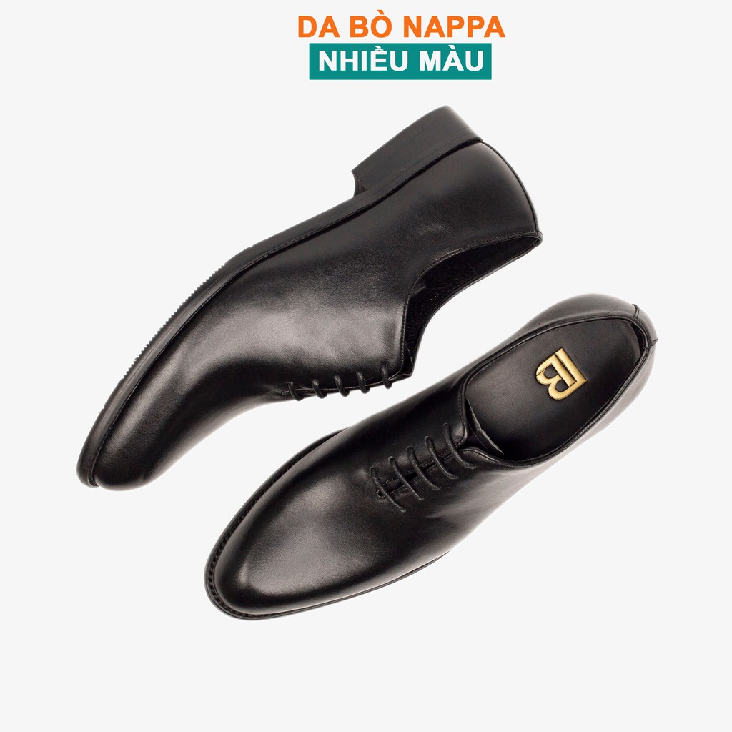 Giày tây nam oxford công sở da bò nappa cao cấp màu đen G101- Bụi leather- hộp sang trọng -BH 12 tháng