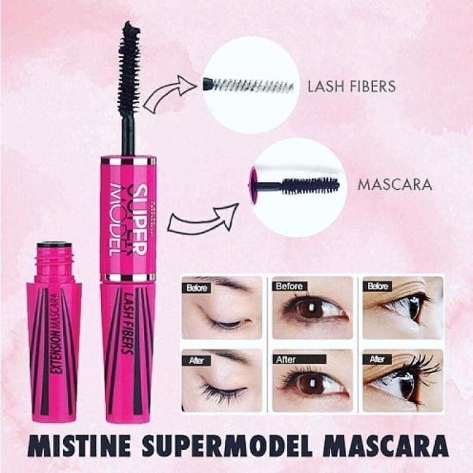 Mascara Collagen Mistine 2 Đầu Thái Lan Làm Dài Mi Dày Mi Gợi Cảm Super Model 5,5g - Khongcoson