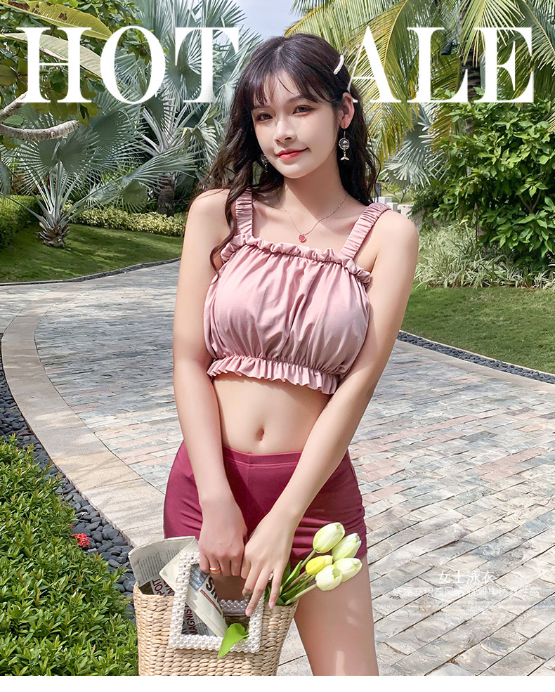 Bộ Đồ Bơi Màu Trơn Phong Cách Hàn Quốc Cho Nữ | BigBuy360 - bigbuy360.vn