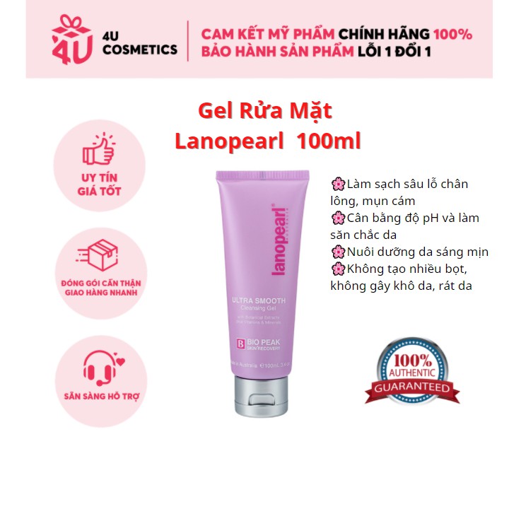 Gel Rửa Mặt Lanopearl Ultra Smooth Cleansing Gel 100ml