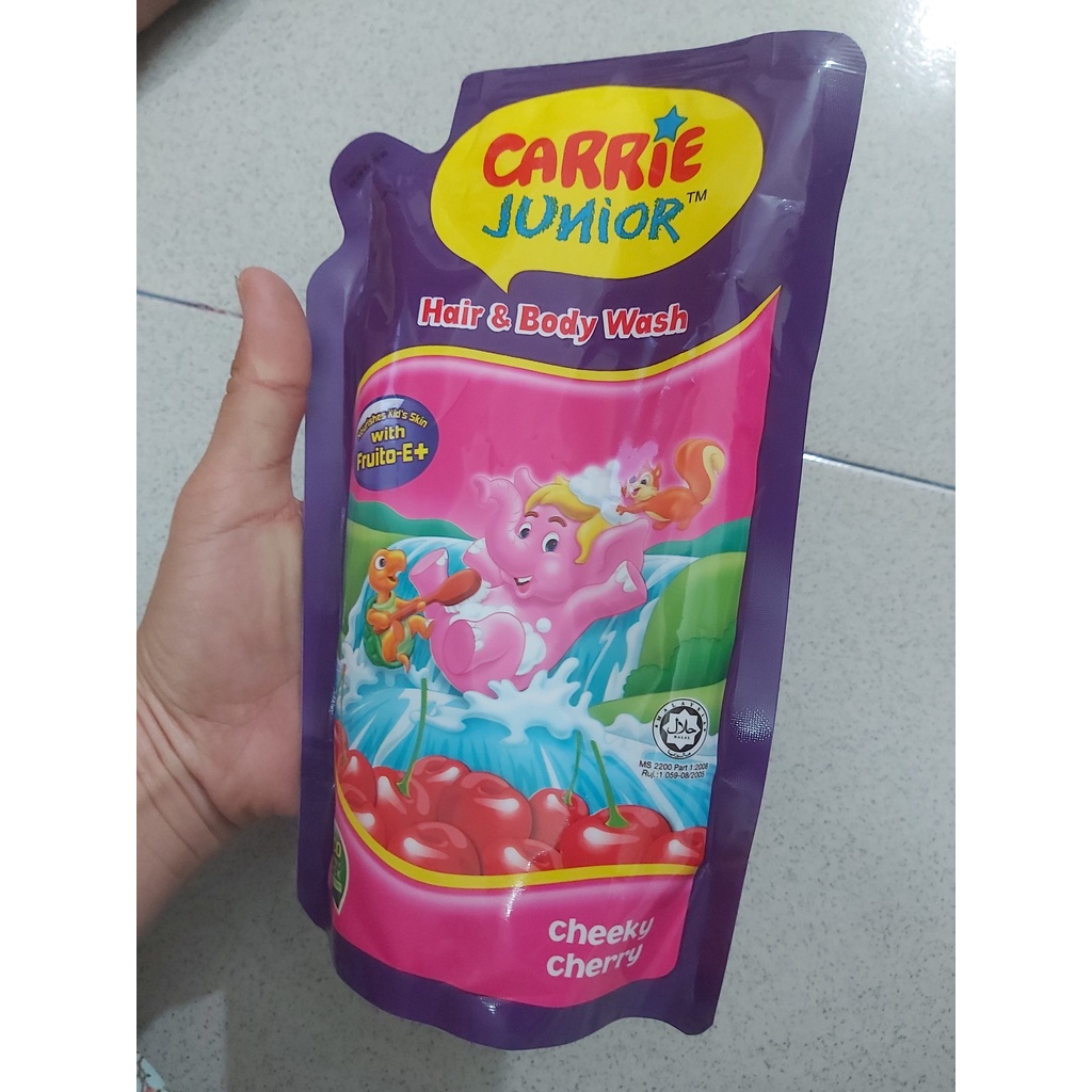 (Tiết kiệm hơn) Túi sữa tắm gội toàn thân Carrie Junior 500ml cho bé từ 2 tuổi