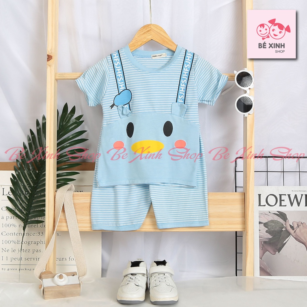 Minky Mom Đồ bộ cộc tay thun lạnh bé trai bé gái [Big Sale] Đồ bộ thun lạnh cộc minky mom cho em bé trai gái CỘC ĐV