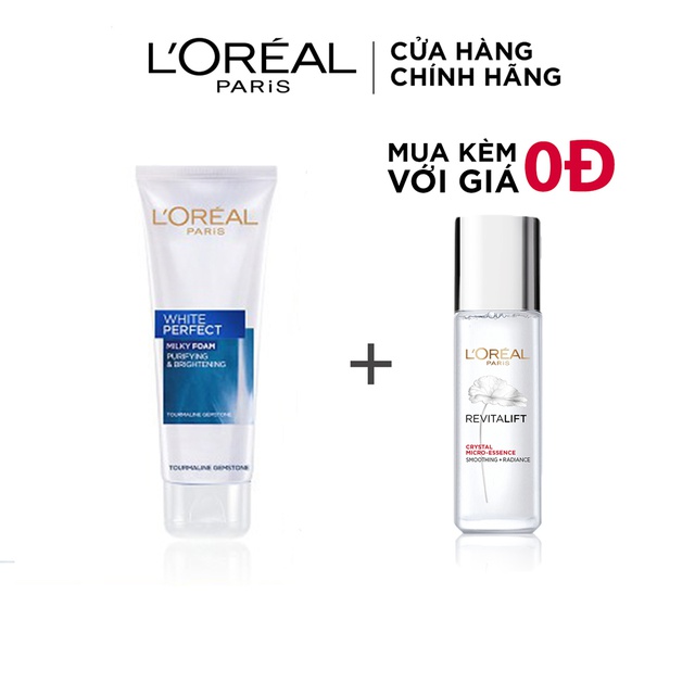 Sữa rửa mặt trắng da L'Oreal Paris Aura Perfect Milk foam purifying & brightening 50ml / 100ml