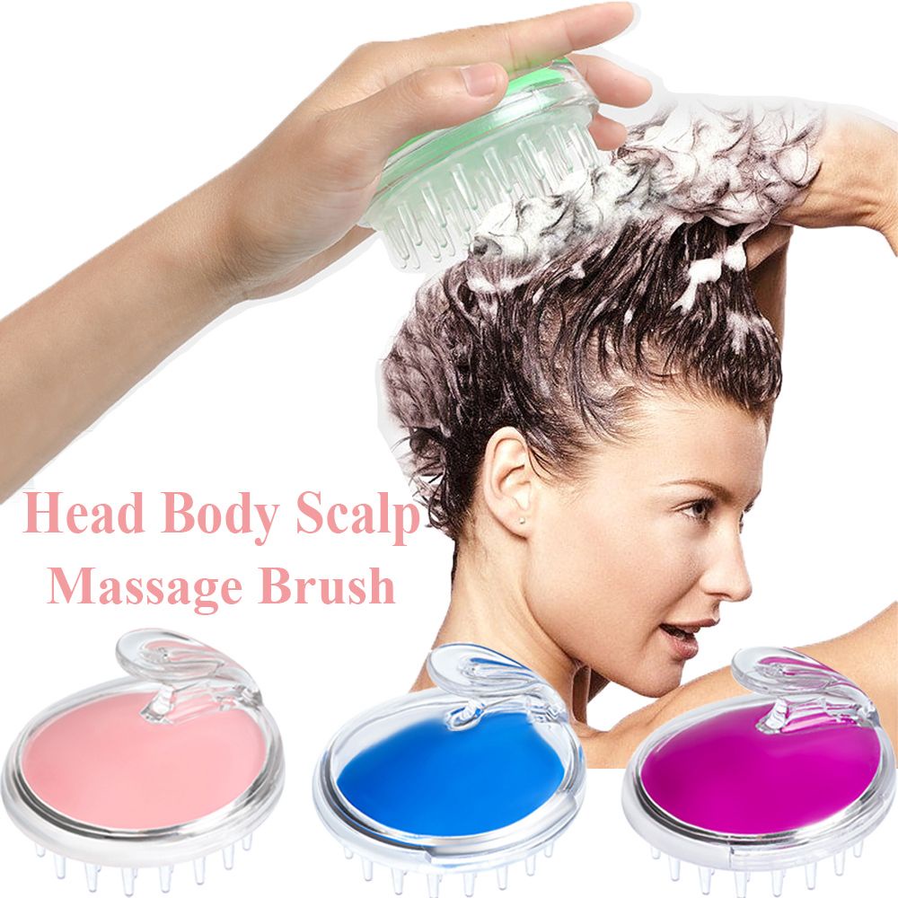 [Hàng mới về] Bàn chải gội đầu massage bằng silicon mềm trong suốt màu sắc tùy chọn