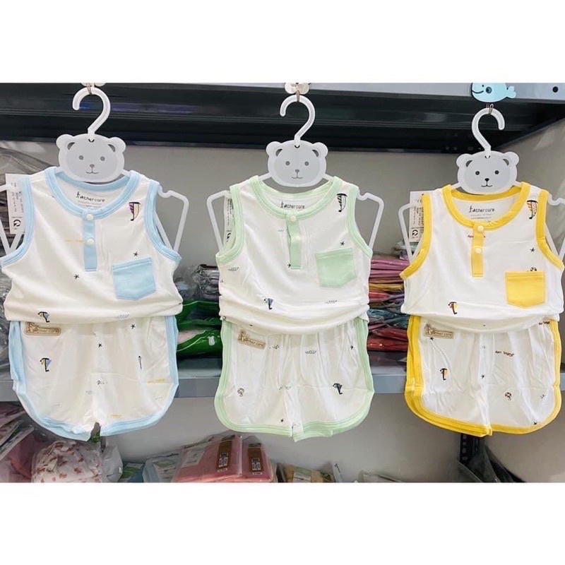 Bộ ba lỗ Father Care vải sợi tre mềm mát cho bé