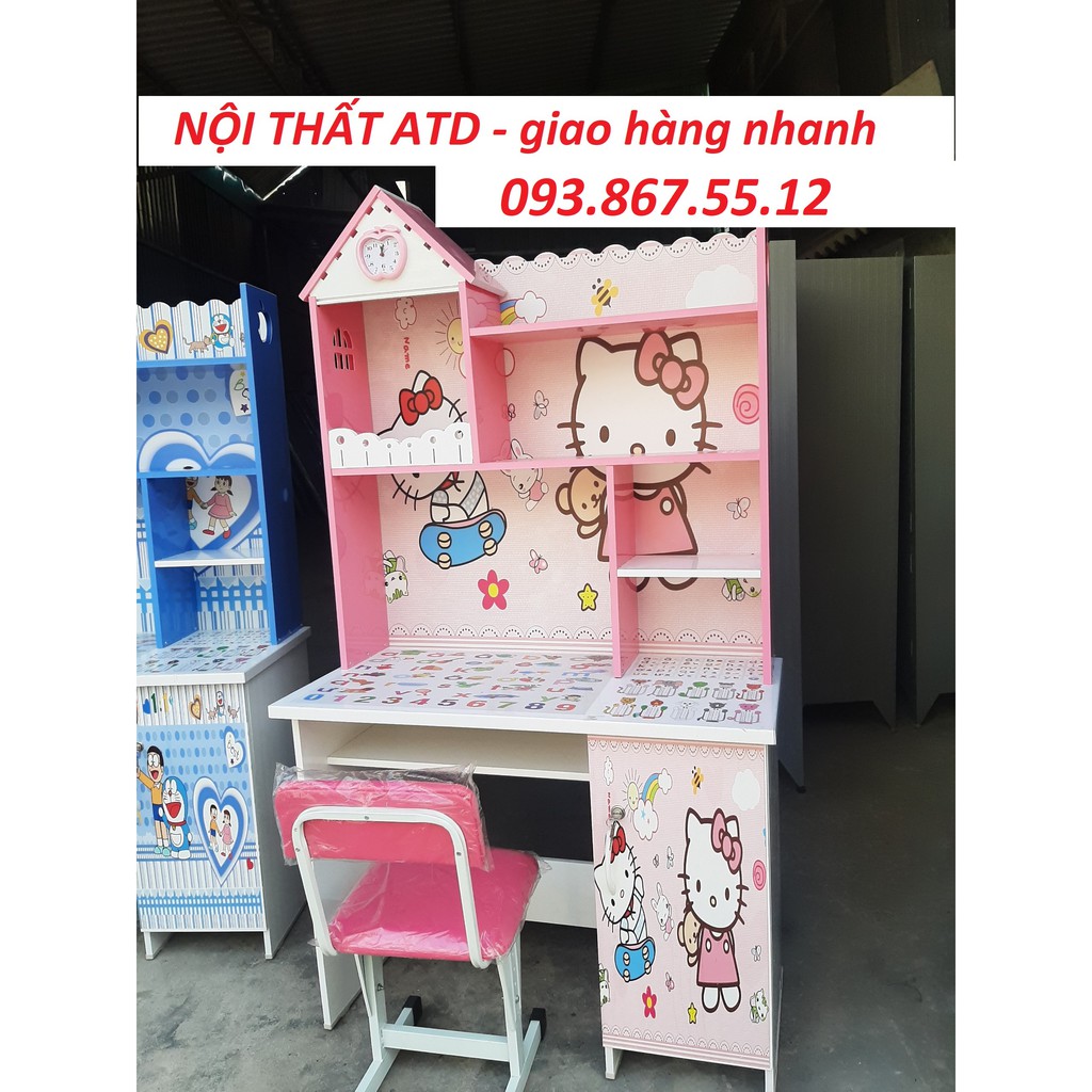 Bàn học thông minh, đẹp cho bé gái in hình Kitty siêu dễ thương | BigBuy360 - bigbuy360.vn