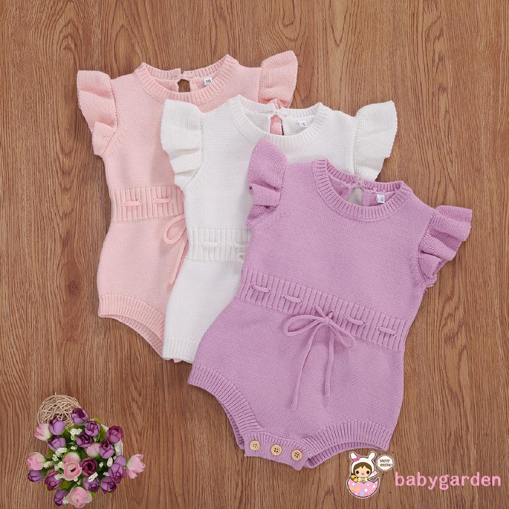 Áo liền quần tay cánh tiên màu trơn cho bé gái