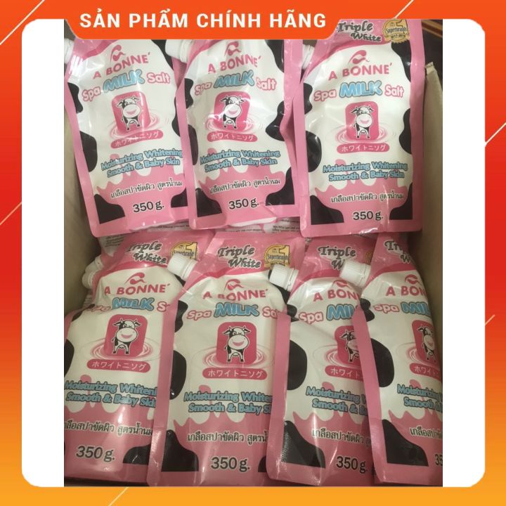 Muối Tắm Bò Hồng Thái Lan Chính Hãng công ty- 350g -loại muối cát nhỏ min -tẩy tế bào chết sáng da -sử dụng hàng ngày