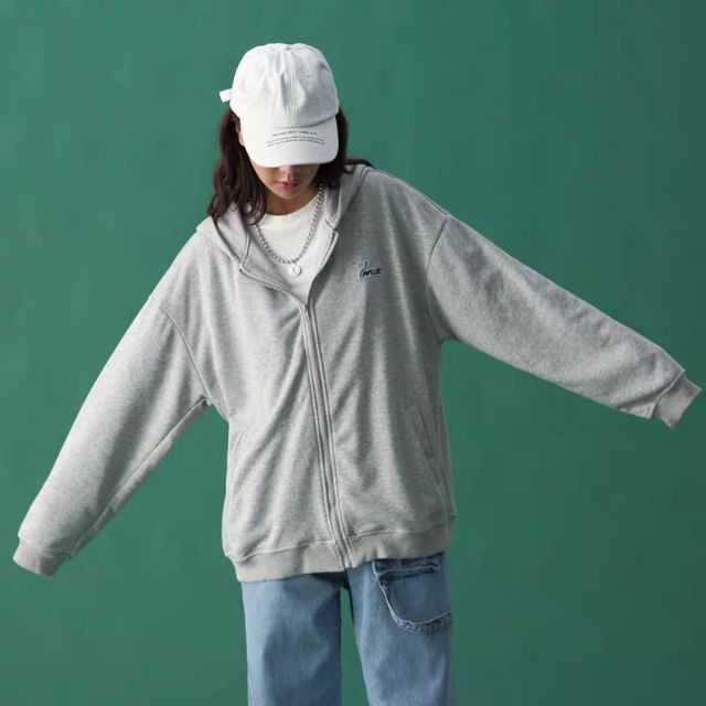 Áo khoác nỉ ngoại hoodie BASIC form rộng khóa kéo tròn áo nỉ nam nữ Unisex | WebRaoVat - webraovat.net.vn