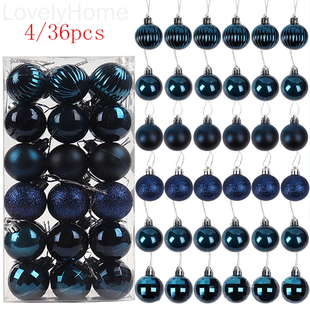 Set 36 quả châu nhiều màu sắc tùy chọn dành cho trang trí cây thông noel dịp Giáng Sinh