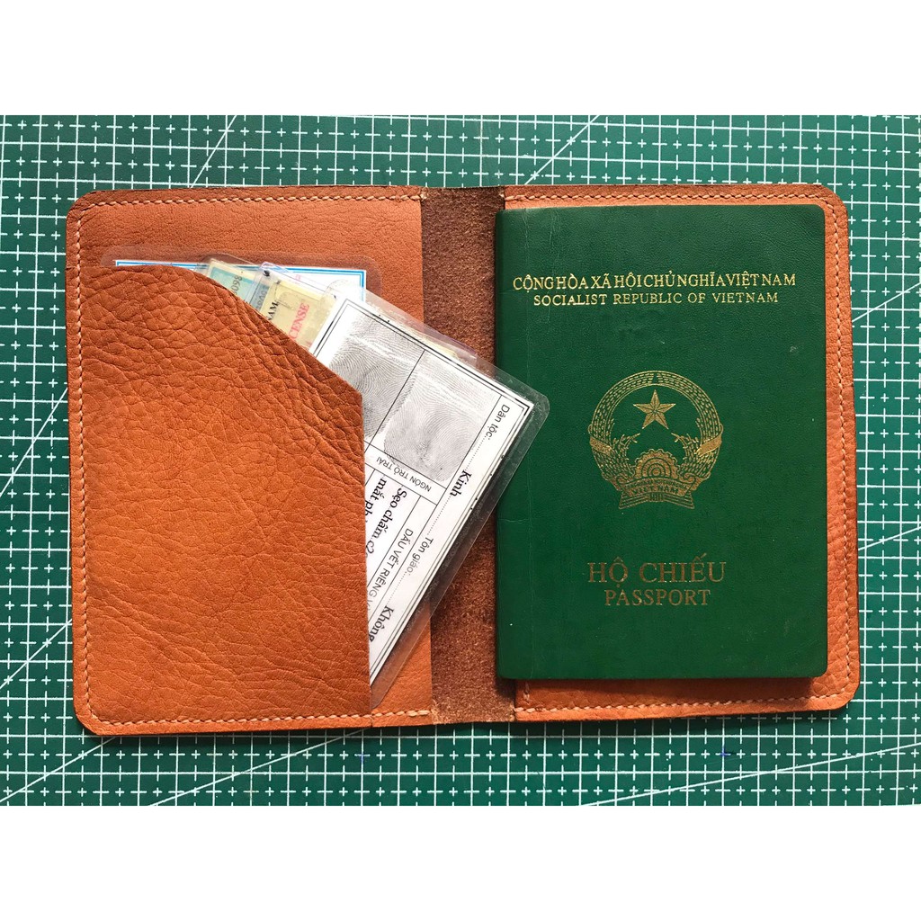 Ví Passport Bao da Hộ Chiếu ,đựng giấy tờ xe ô tô ,giấy tờ xe máy Da Bò sáp nguyên miếng