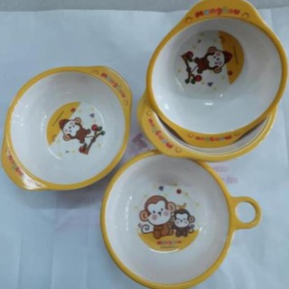 Bát nhựa GB BABY🌸 Bát nhựa ăn dặm có tai cầm cho bé - Hình khỉ MONKEY ngộ nghĩnh